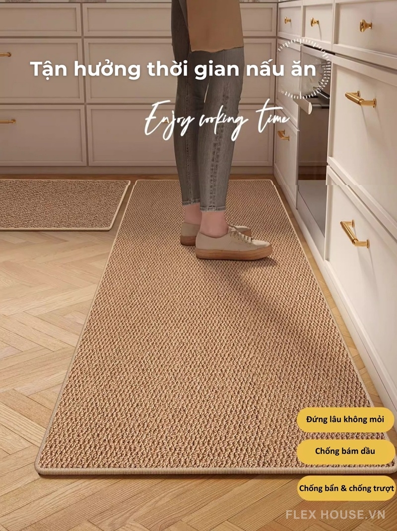 Thảm nhà bếp giả sisal chống trượt siêu thấm hút XF1472