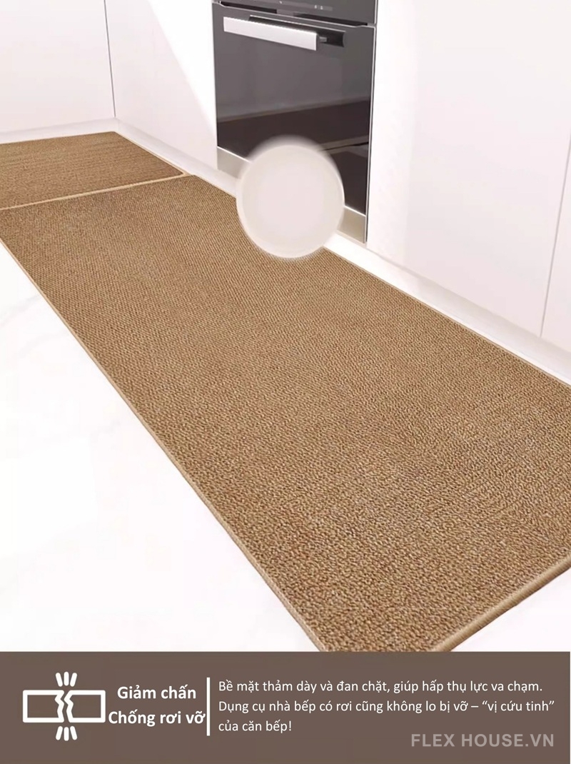 Thảm nhà bếp giả sisal chống trượt siêu thấm hút XF1472