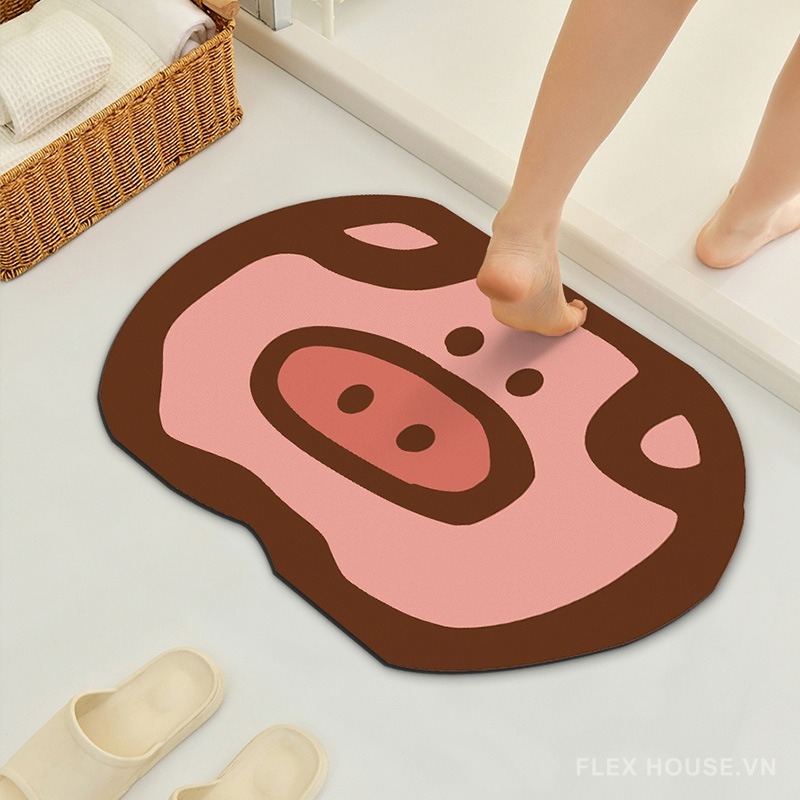 Thảm nhà tắm chống trượt siêu bám thấm XF0614 13 Thảm nhà tắm chống trượt siêu bám siêu thấm hình thú XF0614.08
