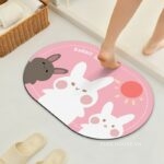 Thảm nhà tắm dáng oval hình ba động vật vui nhộn XF0616.01