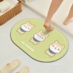 Thảm nhà tắm dáng oval hình ba động vật vui nhộn XF0616.02