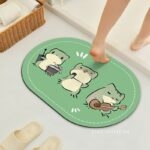 Thảm nhà tắm dáng oval hình ba động vật vui nhộn XF0616.03
