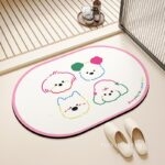 Thảm nhà tắm hình những chú chó bông tuyết mát mẻ XF6858.04
