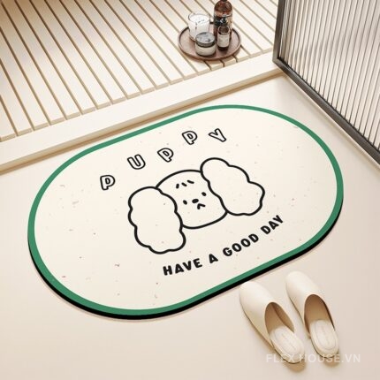 Thảm nhà tắm siêu thấm Diatomite hình chó tuyết PUPPY XF6859.01