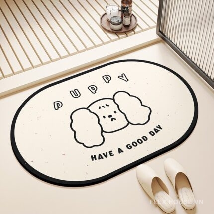 Thảm nhà tắm siêu thấm Diatomite hình chó tuyết PUPPY XF6859.02