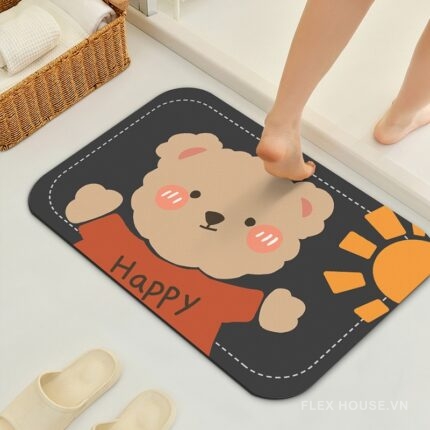 Thảm nhà tắm siêu thấm hình chữ nhật bo góc animals XF0615.01
