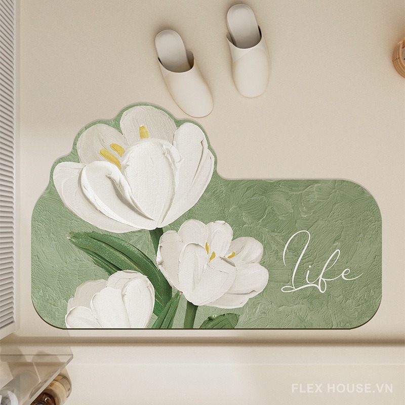 Thảm nhà tắm siêu thấm nước hình hoa tulip XF5847 12 Thảm nhà tắm siêu thấm nước hình hoa tulip XF5847.03