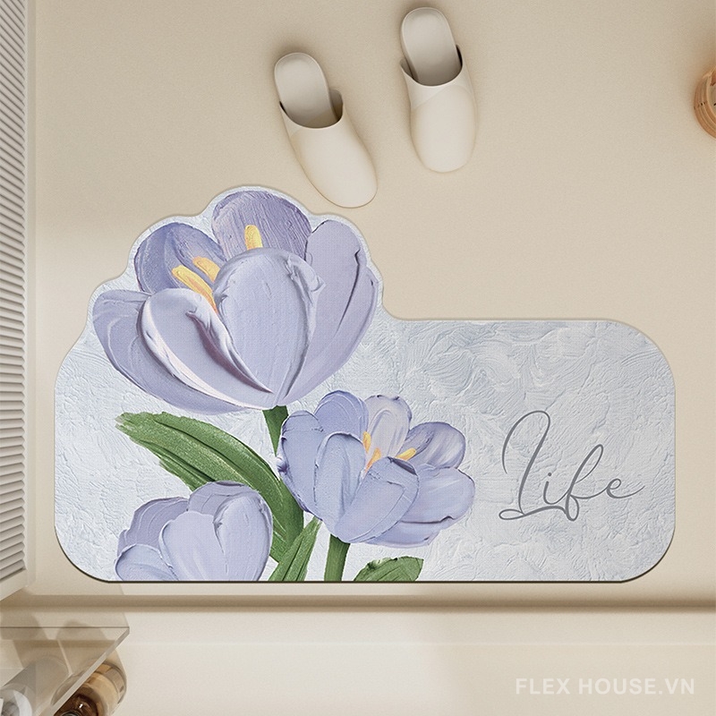 Thảm nhà tắm siêu thấm nước hình hoa tulip XF5847 13 Thảm nhà tắm siêu thấm nước hình hoa tulip XF5847.04