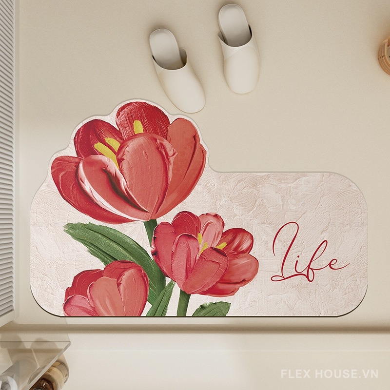 Thảm nhà tắm siêu thấm nước hình hoa tulip XF5847 14 Thảm nhà tắm siêu thấm nước hình hoa tulip XF5847.05