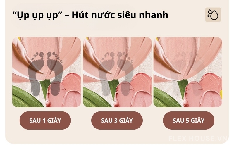 Thảm nhà tắm siêu thấm nước hình hoa tulip XF5847 5 Thảm nhà tắm siêu thấm nước hình hoa tulip XF5847