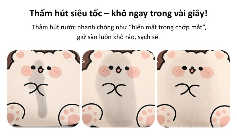 Thảm nhà tắm tảo cát dáng oval hình thú ngộ nghĩnh XF0617 7 Thảm nhà tắm tảo cát dáng oval hình thú ngộ nghĩnh XF0617