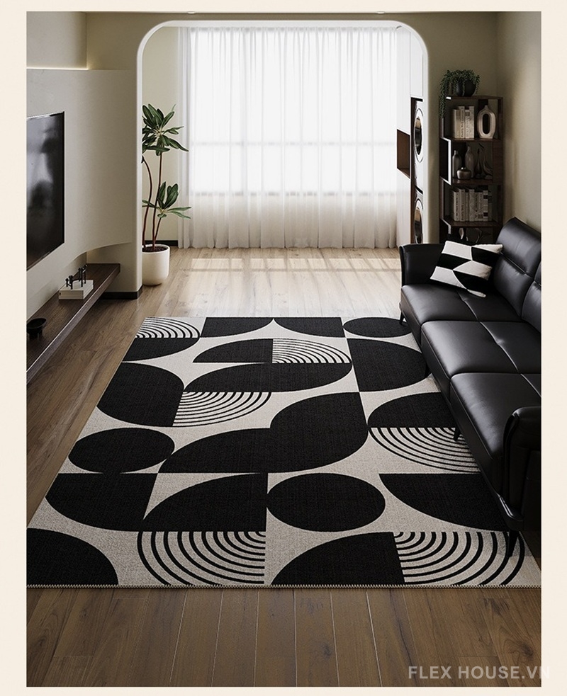Thảm phòng khách hiện đại hình khối trừu tượng American Style XF6956