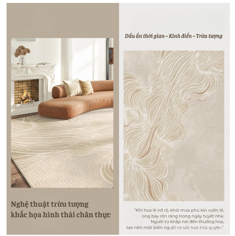Thảm phòng khách hiện đại vân sóng ánh sáng tự nhiên XF5127