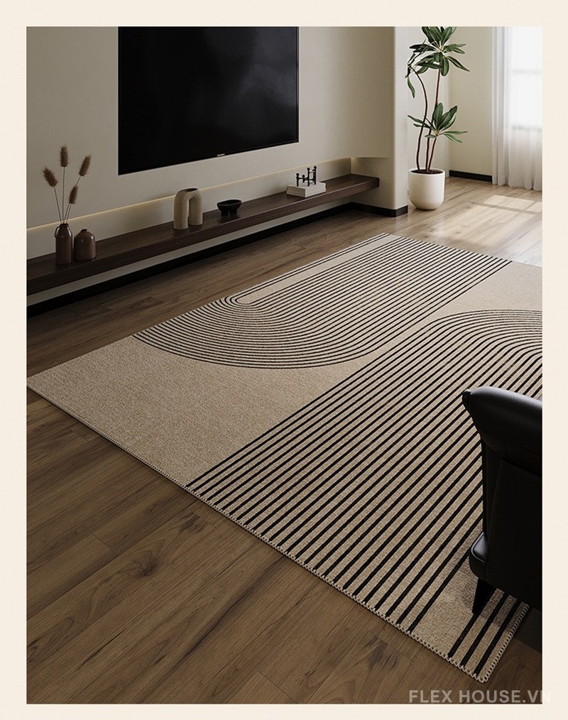 Thảm phòng khách vân line cong phong cách Mỹ XF6955 6 Thảm phòng khách vân line cong phong cách Mỹ tối giản XF6955