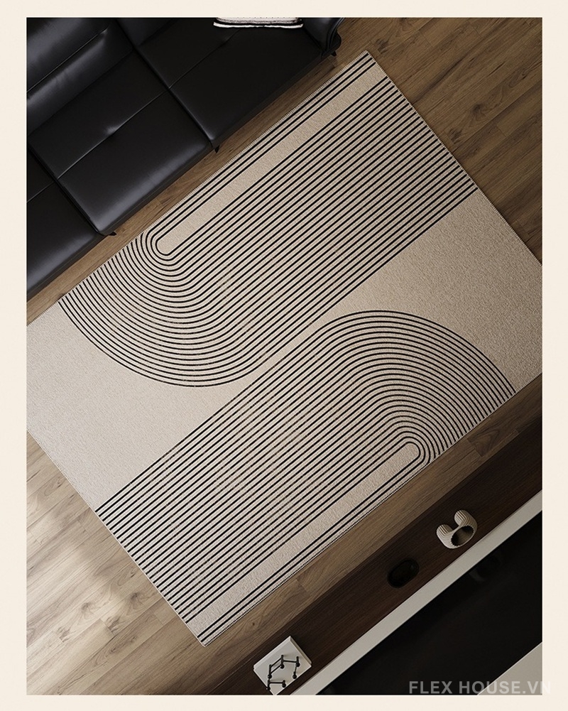 Thảm phòng khách vân line cong phong cách Mỹ XF6955 7 Thảm phòng khách vân line cong phong cách Mỹ tối giản XF6955