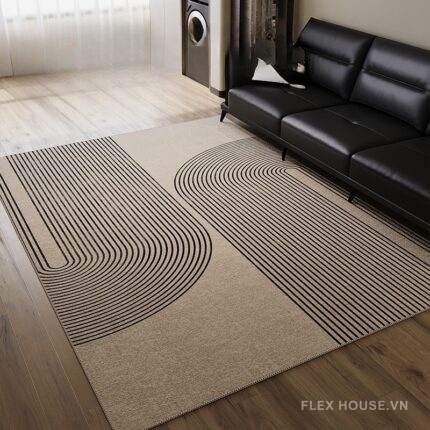 Thảm phòng khách vân line cong phong cách Mỹ XF6955