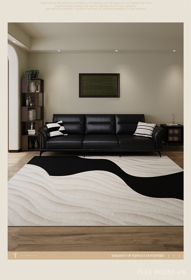 Thảm phòng khách vân sóng nghệ thuật XF6954 2 Thảm phòng khách vân sóng nghệ thuật American Minimal XF6954