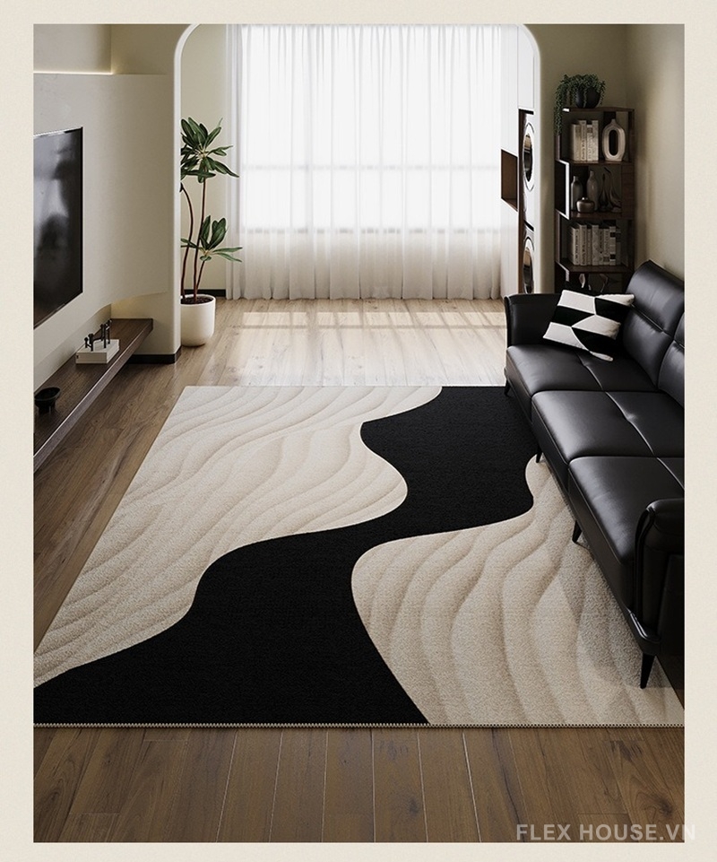Thảm phòng khách vân sóng nghệ thuật XF6954 9 Thảm phòng khách vân sóng nghệ thuật American Minimal XF6954