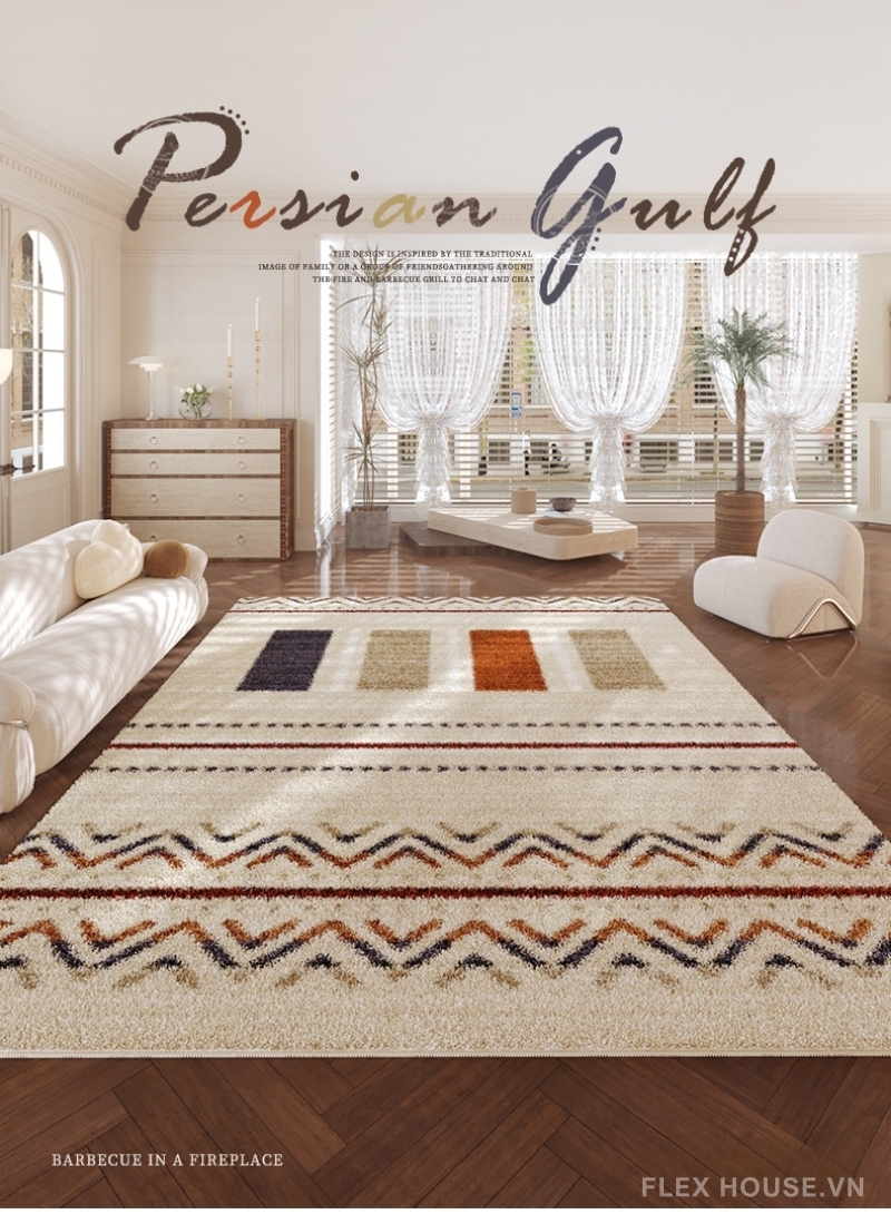 Thảm polyester mô phỏng lông Cashmere Persian Gulf XF8257