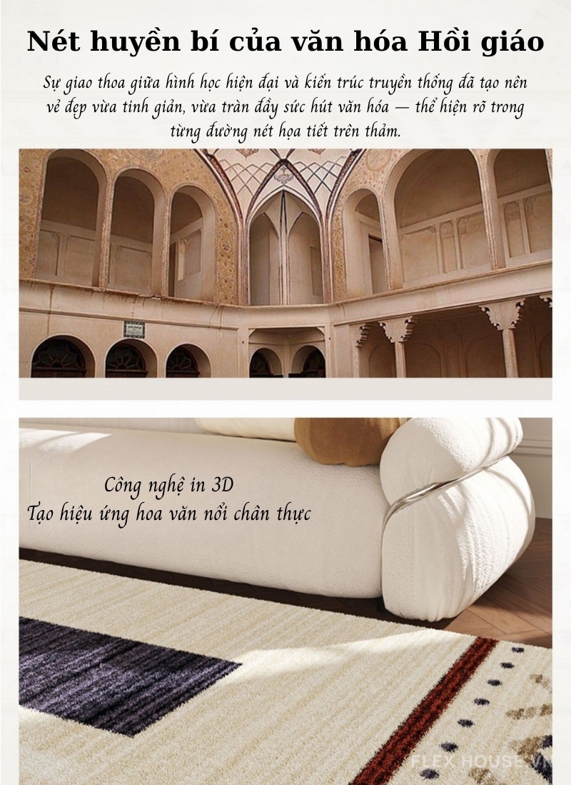 Thảm polyester mô phỏng lông Cashmere Persian Gulf XF8257