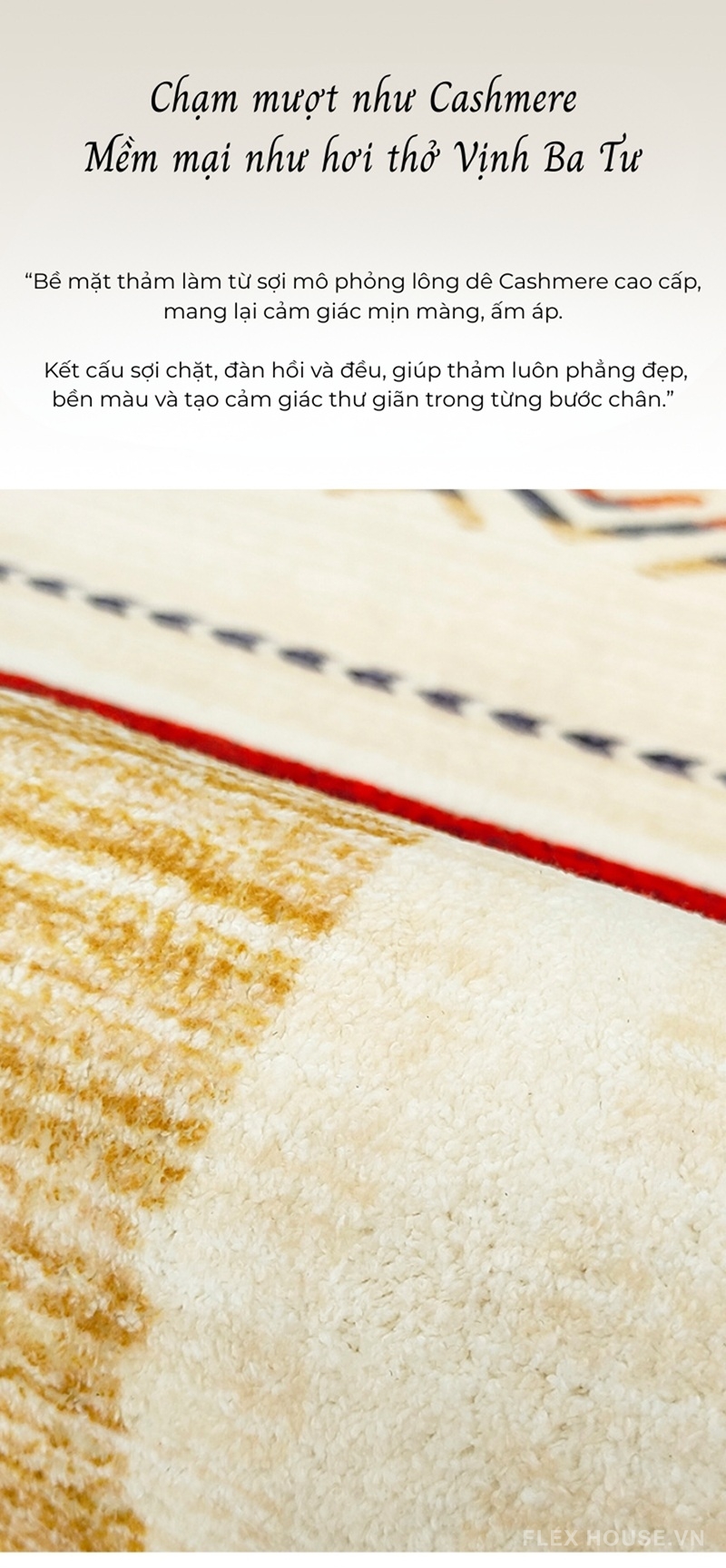 Thảm polyester mô phỏng lông Cashmere Persian Gulf XF8257