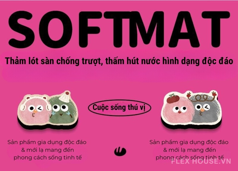 Thảm tảo cát chống trượt hình thú dễ thương XF6609