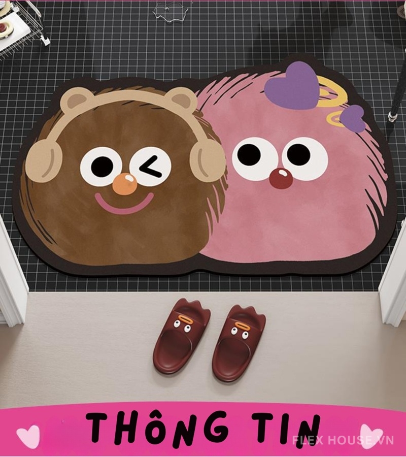 Thảm tảo cát chống trượt hình thú dễ thương XF6609