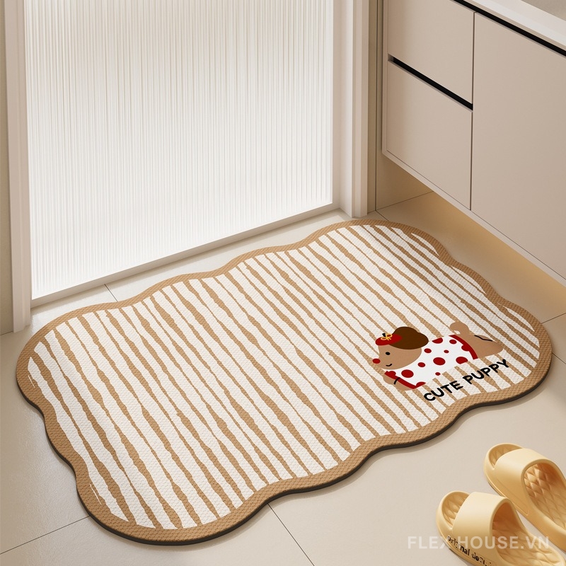 Thảm tảo cát chống trượt siêu thấm Cute Puppy XF1425 9 Thảm tảo cát chùi chân chống trượt siêu thấm Cute Puppy XF1425.02