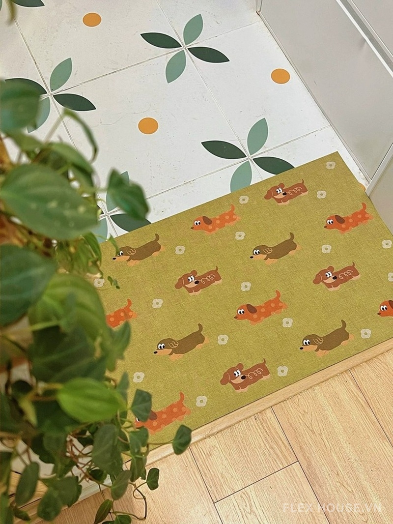 Thảm tảo cát những chú chó Dachshund Đức nhỏ XF3032 9 Ảnh thực tế thảm XF3032