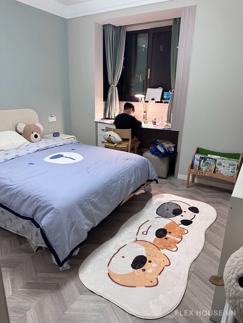 Thảm trải cạnh giường ba anh em gấu chó dễ thương XF4483