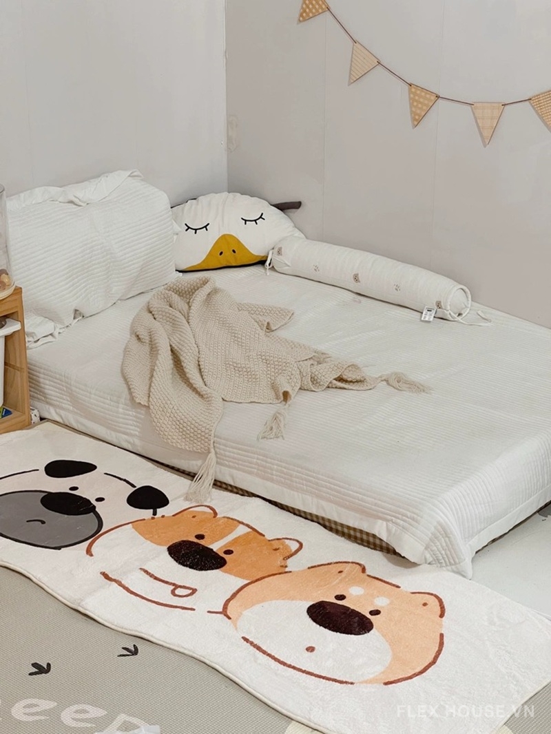 Thảm trải cạnh giường ba anh em gấu chó dễ thương XF4483