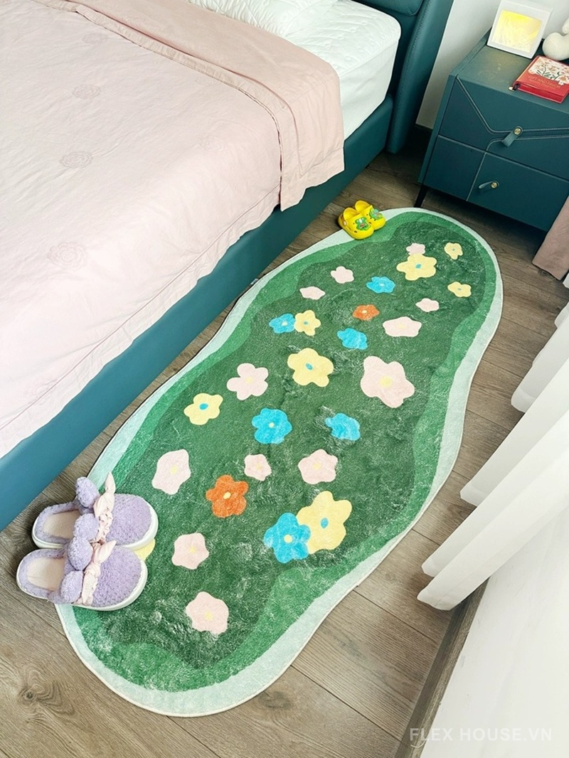 Thảm trải cạnh giường hoa đồng cỏ xanh tự nhiên XF4481 11 Thảm trải cạnh giường hoa đồng cỏ xanh tự nhiên XF4481