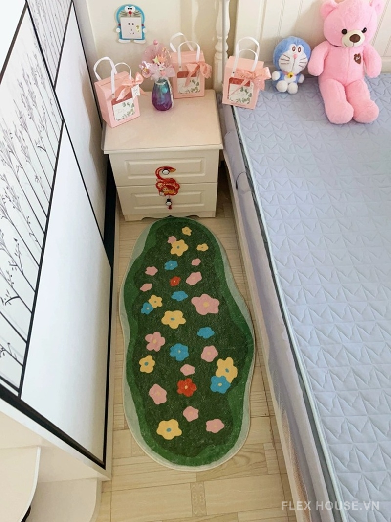 Thảm trải cạnh giường hoa đồng cỏ xanh tự nhiên XF4481 13 Thảm trải cạnh giường hoa đồng cỏ xanh tự nhiên XF4481