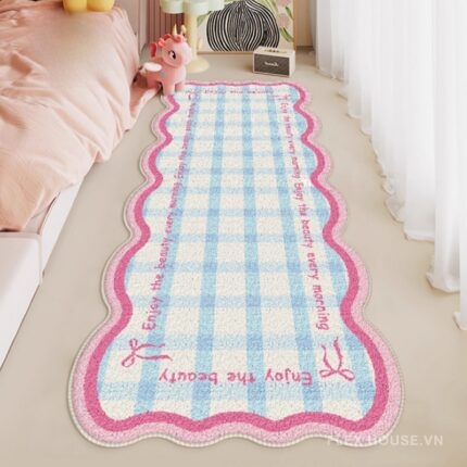Thảm trải cạnh giường kiểu gợn mây màu kẹo ngọt XF8778