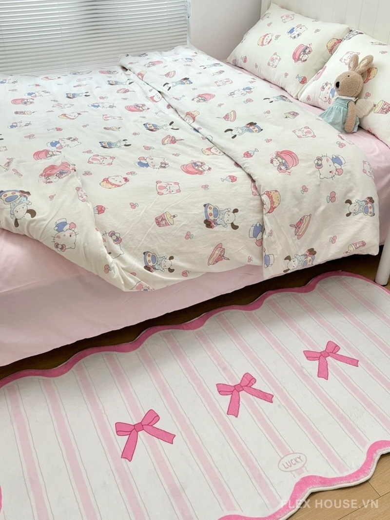 Thảm trải cạnh giường phòng ngủ nơ hồng Girly Chic XF8779 5 Ảnh thực tế XF8779.01