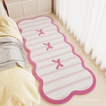 Thảm trải cạnh giường phòng ngủ nơ hồng Girly Chic XF8779.01