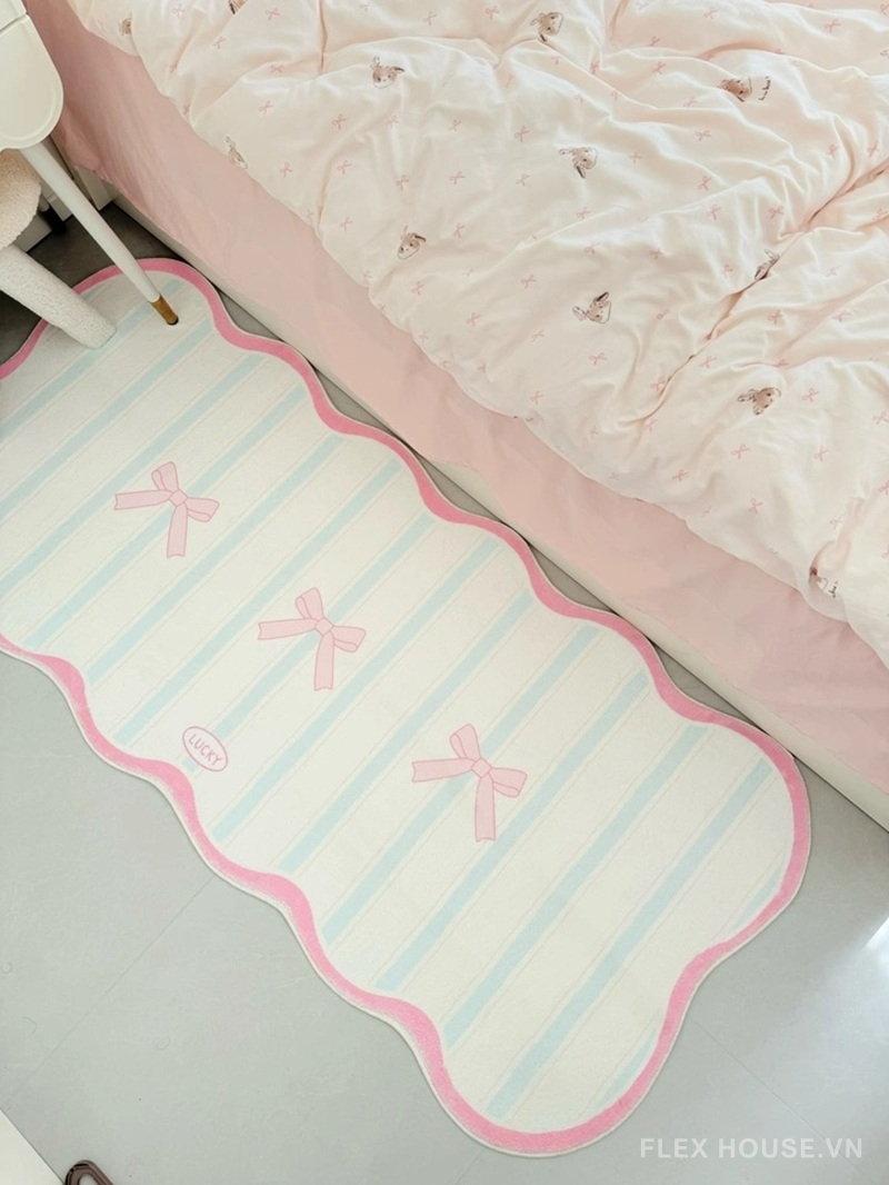 Thảm trải cạnh giường phòng ngủ nơ hồng Girly Chic XF8779 11 Ảnh thực tế XF8779.02