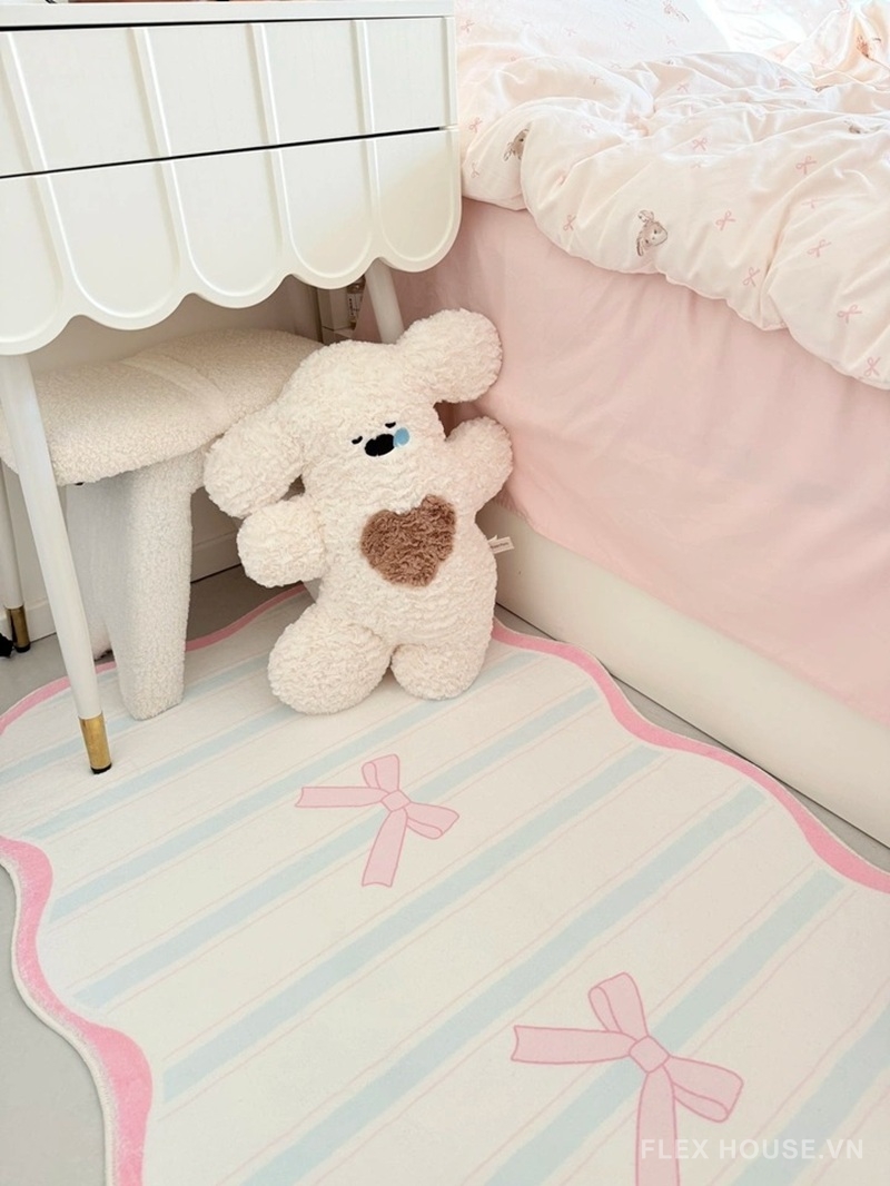 Thảm trải cạnh giường phòng ngủ nơ hồng Girly Chic XF8779 12 Ảnh thực tế XF8779.02
