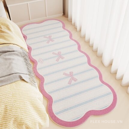 Thảm trải cạnh giường phòng ngủ nơ hồng Girly Chic XF8779.02