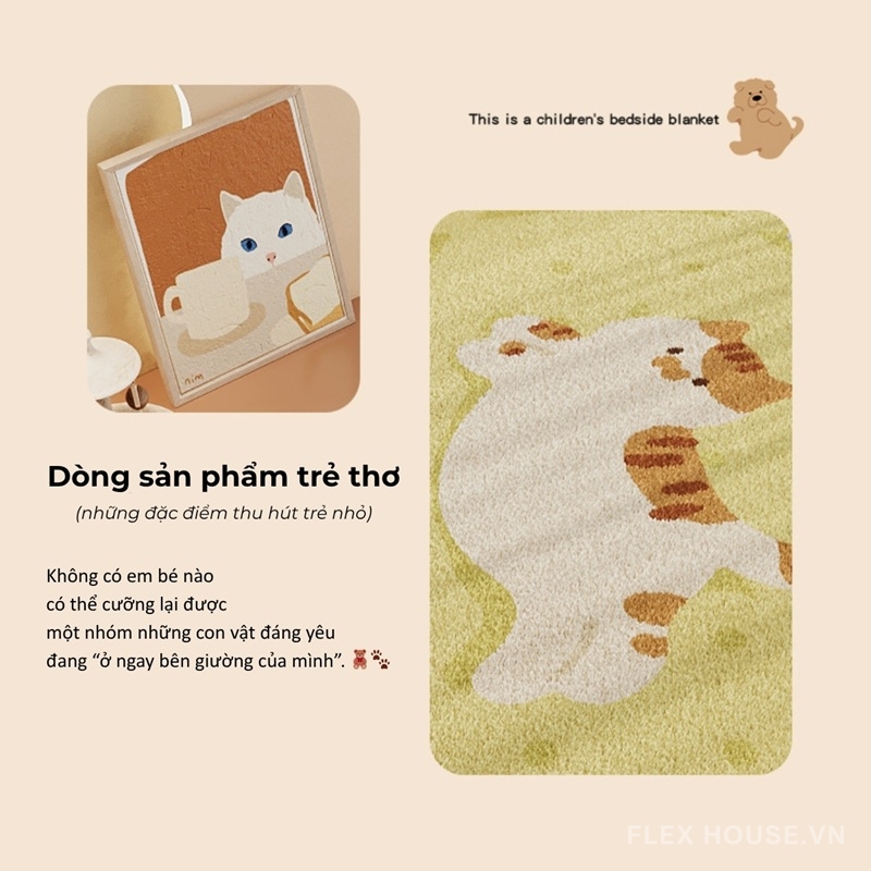 Thảm trải cạnh giường phòng ngủ trẻ em gái XF8802