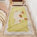 Thảm trải cạnh giường trẻ em hoạt hình xanh pastel XF8803.02
