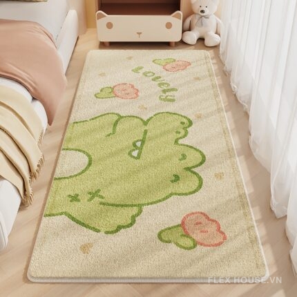 Thảm phòng trẻ em ếch xanh & hoa tulip dễ thương XF8805
