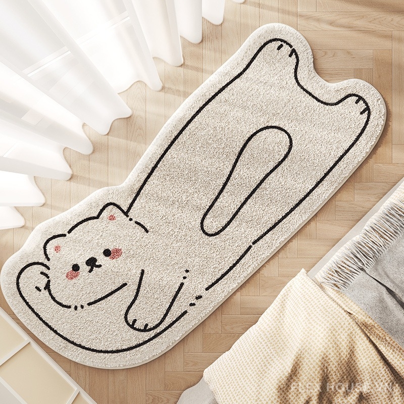 Thảm trải sàn cho trẻ em gấu mèo trắng đáng yêu XF4487 1 Thảm trải sàn cho trẻ em gấu mèo trắng đáng yêu XF4487