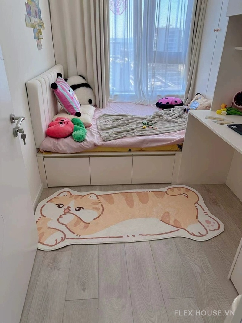 Thảm trải sàn cho trẻ em hình mèo vàng đáng yêu XF4485 13 Thảm trải sàn cho trẻ em hình mèo vàng đáng yêu XF4485