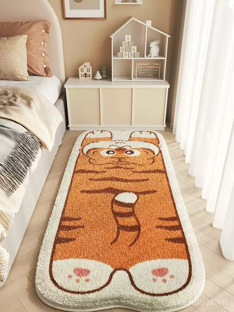 Thảm trải sàn cho trẻ em hổ cam tinh nghịch XF4486
