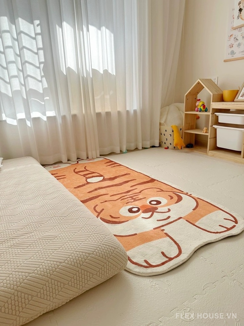 Thảm trải sàn cho trẻ em hổ cam tinh nghịch XF4486