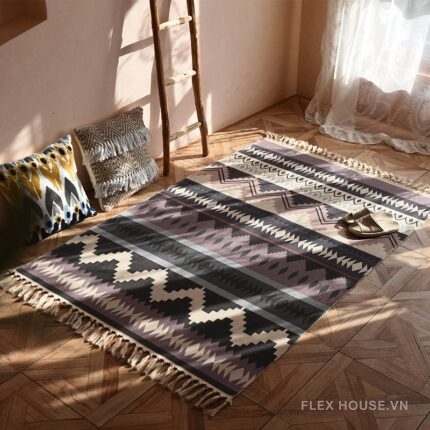Thảm trải sàn Gray Purple Stripes style Tatami XF0888
