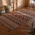 Thảm trải sàn họa tiết Tribal gam màu đất ấm XF0892
