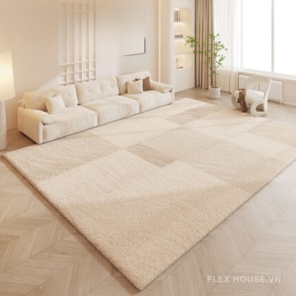 Thảm trải sàn phong cách Bắc Âu kem sữa tối giản XF8299