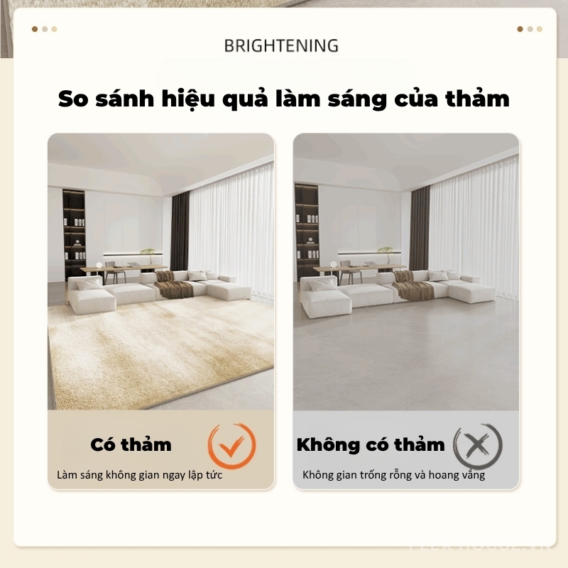 Thảm trải sàn phong cách Bắc Âu kem sữa tối giản XF8299